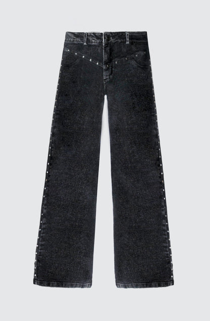 Pantalón Tachas Frontales Black