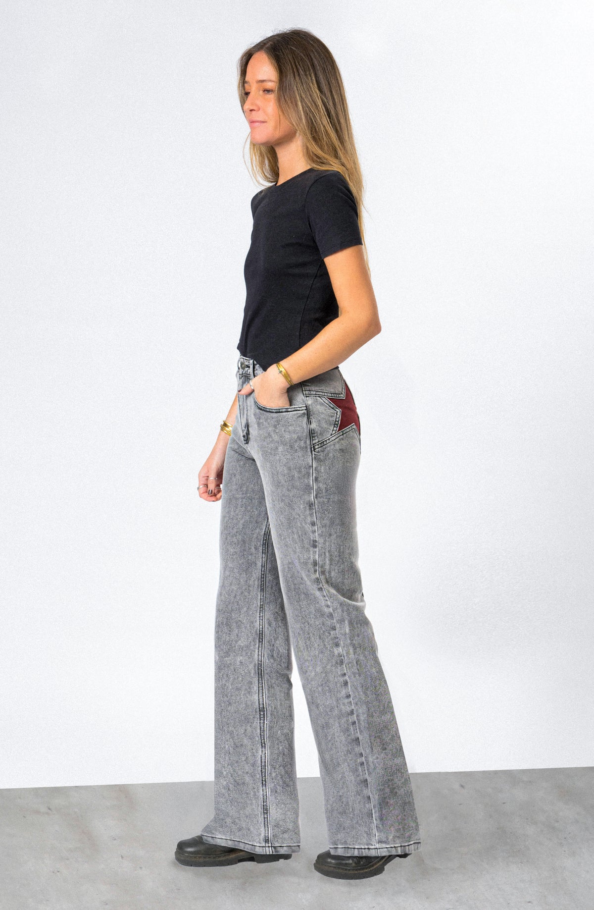 Pantalón Estrellas Bolsillos Gray