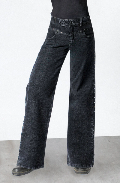 Pantalón Tachas Frontales Black