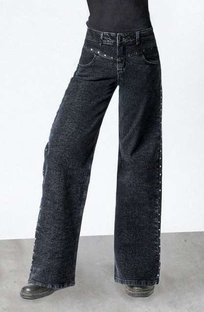 Pantalón Tachas Frontales Black