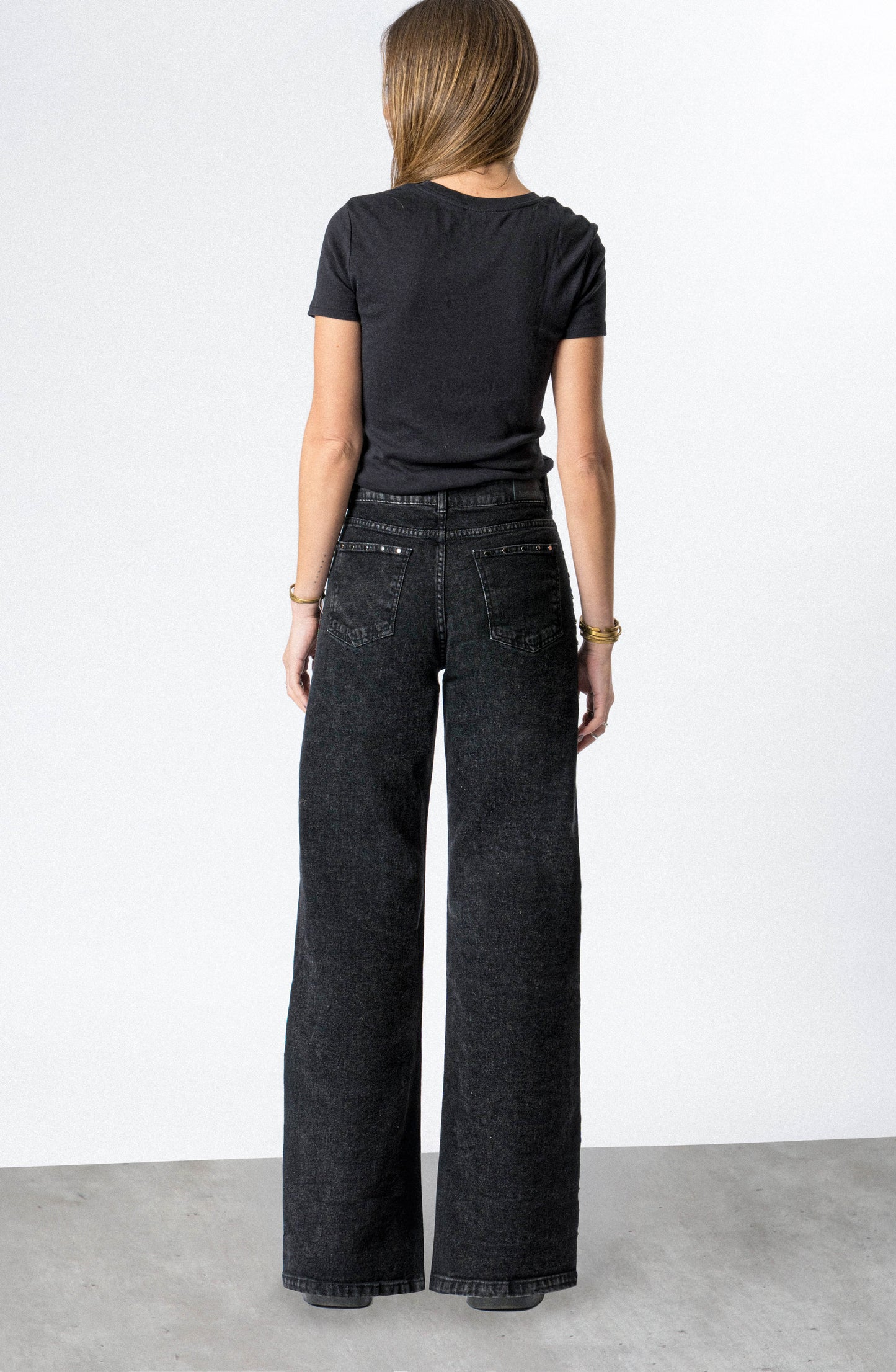 Pantalón Tachas Frontales Black