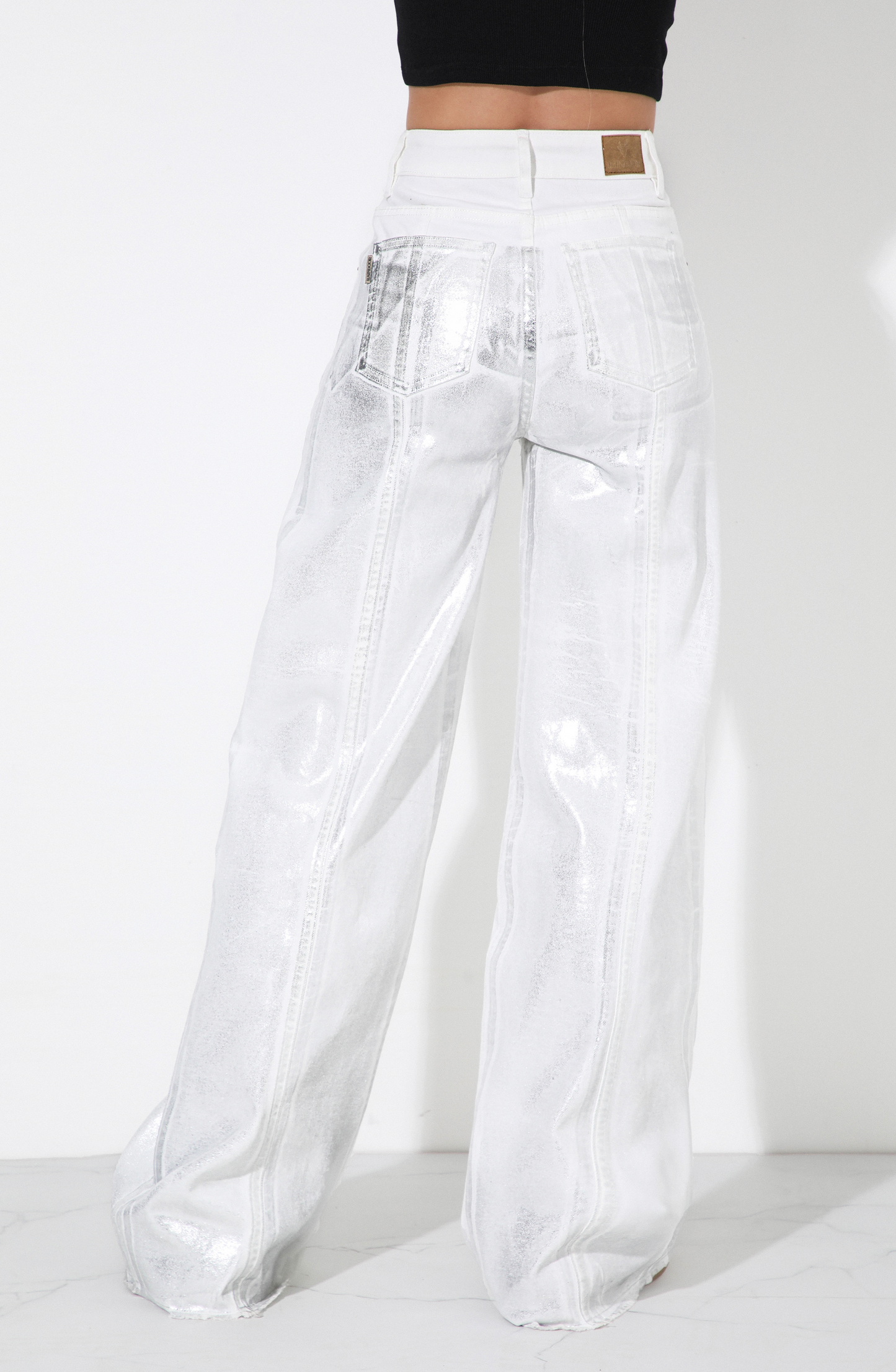 Pants Wide Leg Foil White