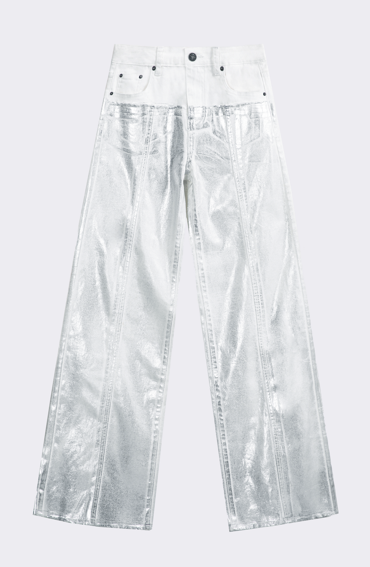 Pants Wide Leg Foil White