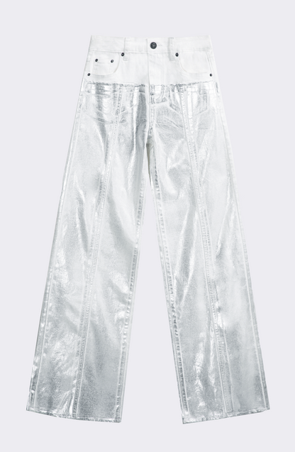 Pants Wide Leg Foil White