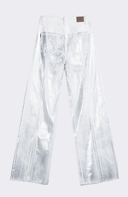 Pants Wide Leg Foil White