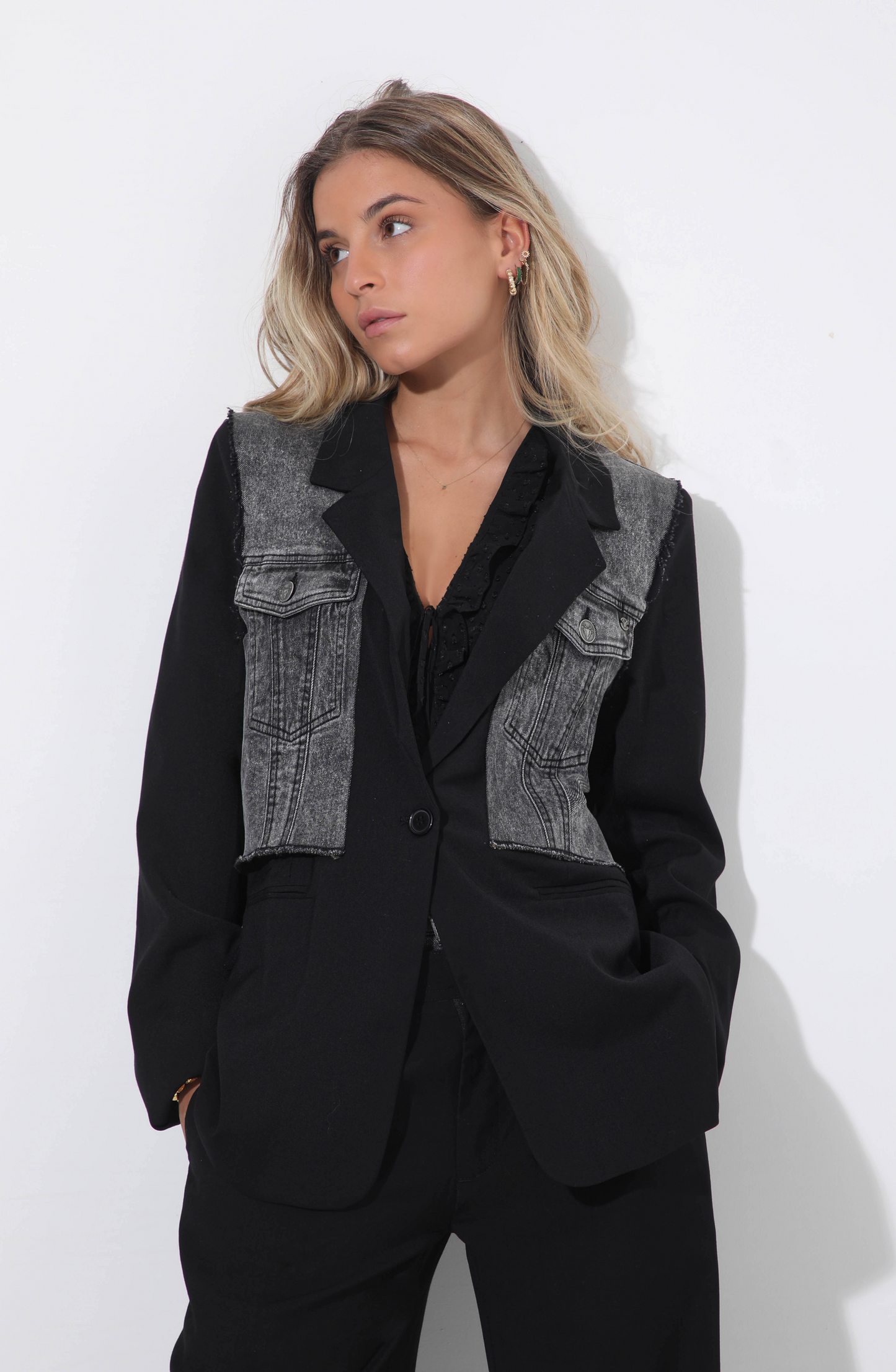 Blazer Aplicación Denim