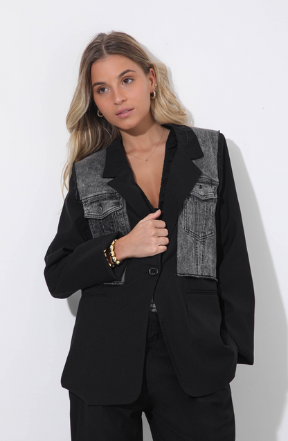 Blazer Aplicación Denim