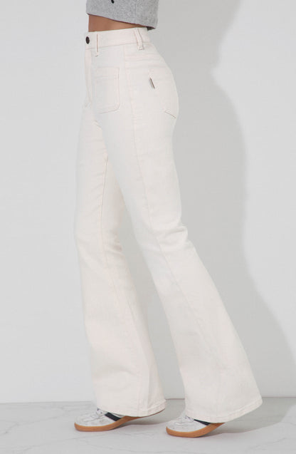 Pants Flare Bolsillos Ecru