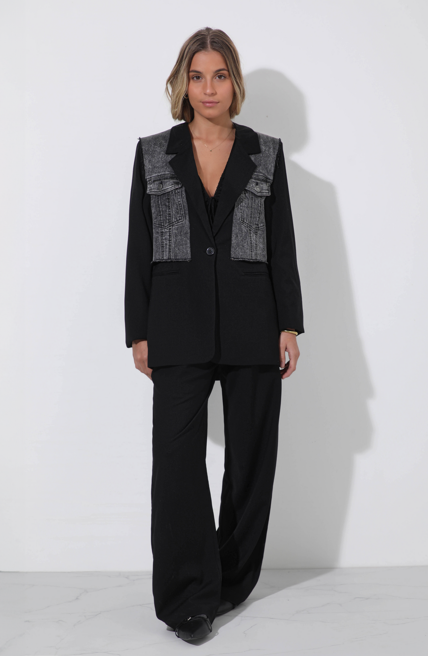 Blazer Aplicación Denim