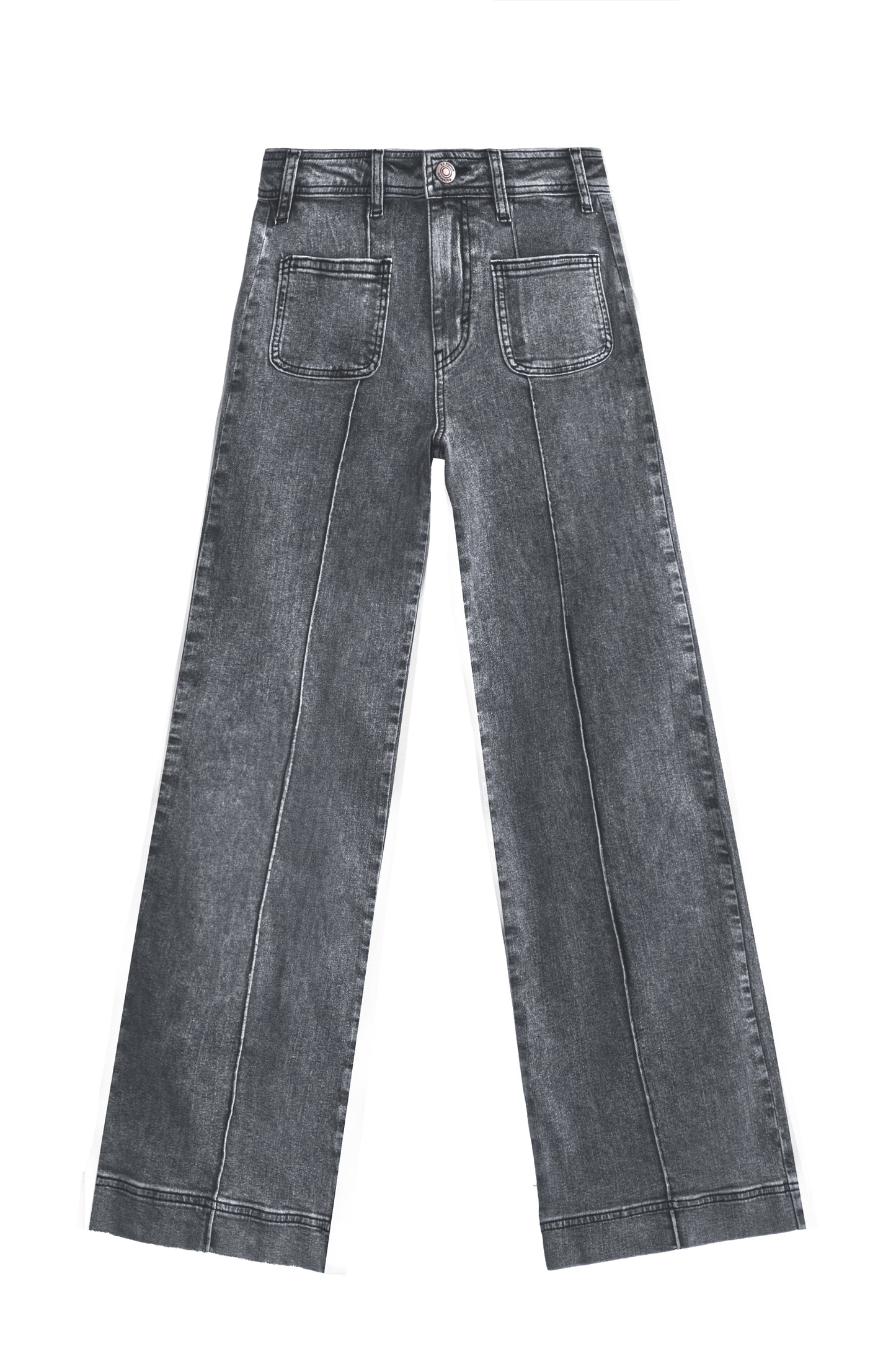 Pants Wide Leg Pocket Gray