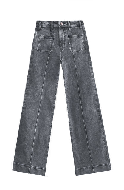 Pants Wide Leg Pocket Gray