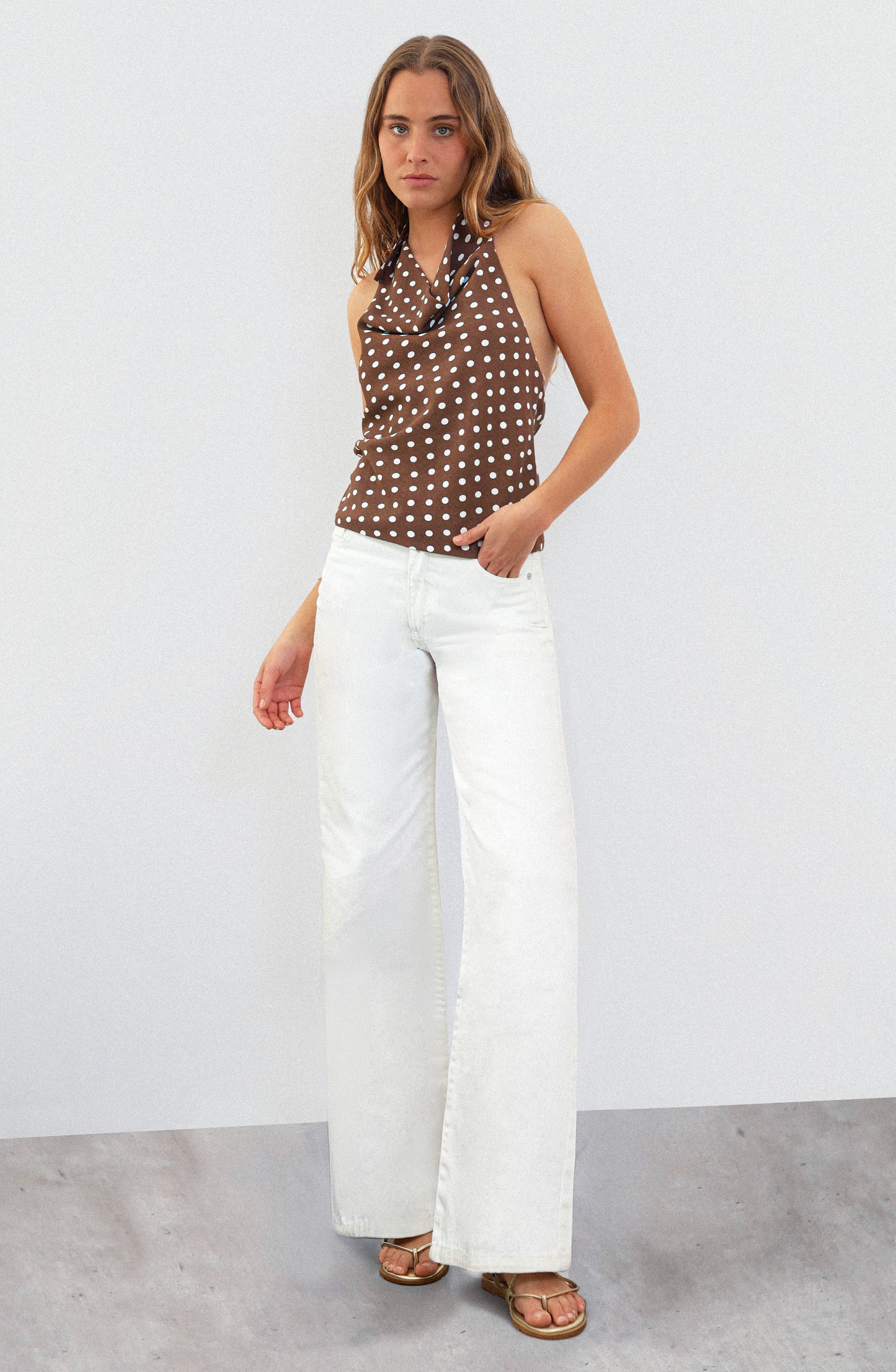 Top Polka Dot Brown