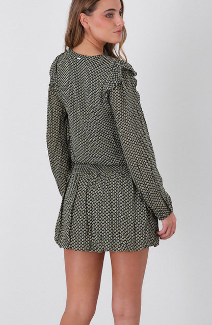 Falda Globo Lurex Navy