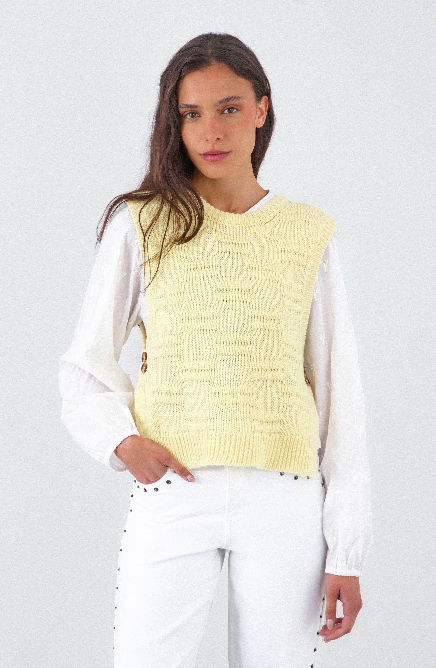 Vest Tejido Butter Yellow