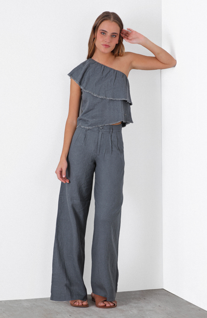 Pantalón Lino Liso Grey