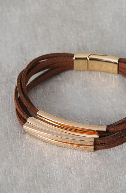Pulsera Suede Gold