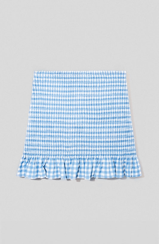 Falda Panal Vichy Light Blue