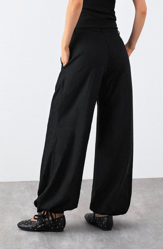 Pantalón Balloon Lino Black
