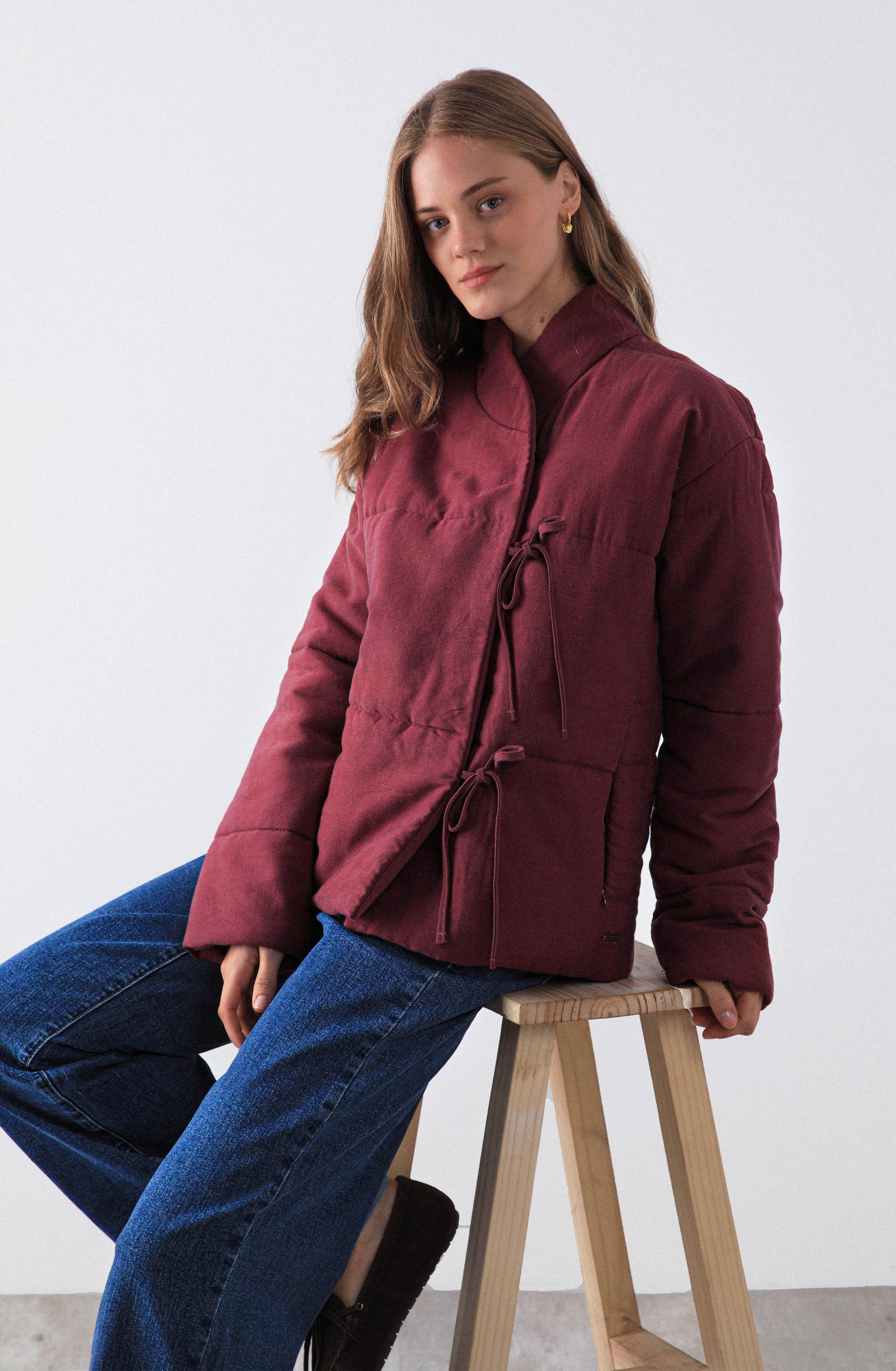 Chaqueta Lazo Cruzado Burgundy – Raindoor