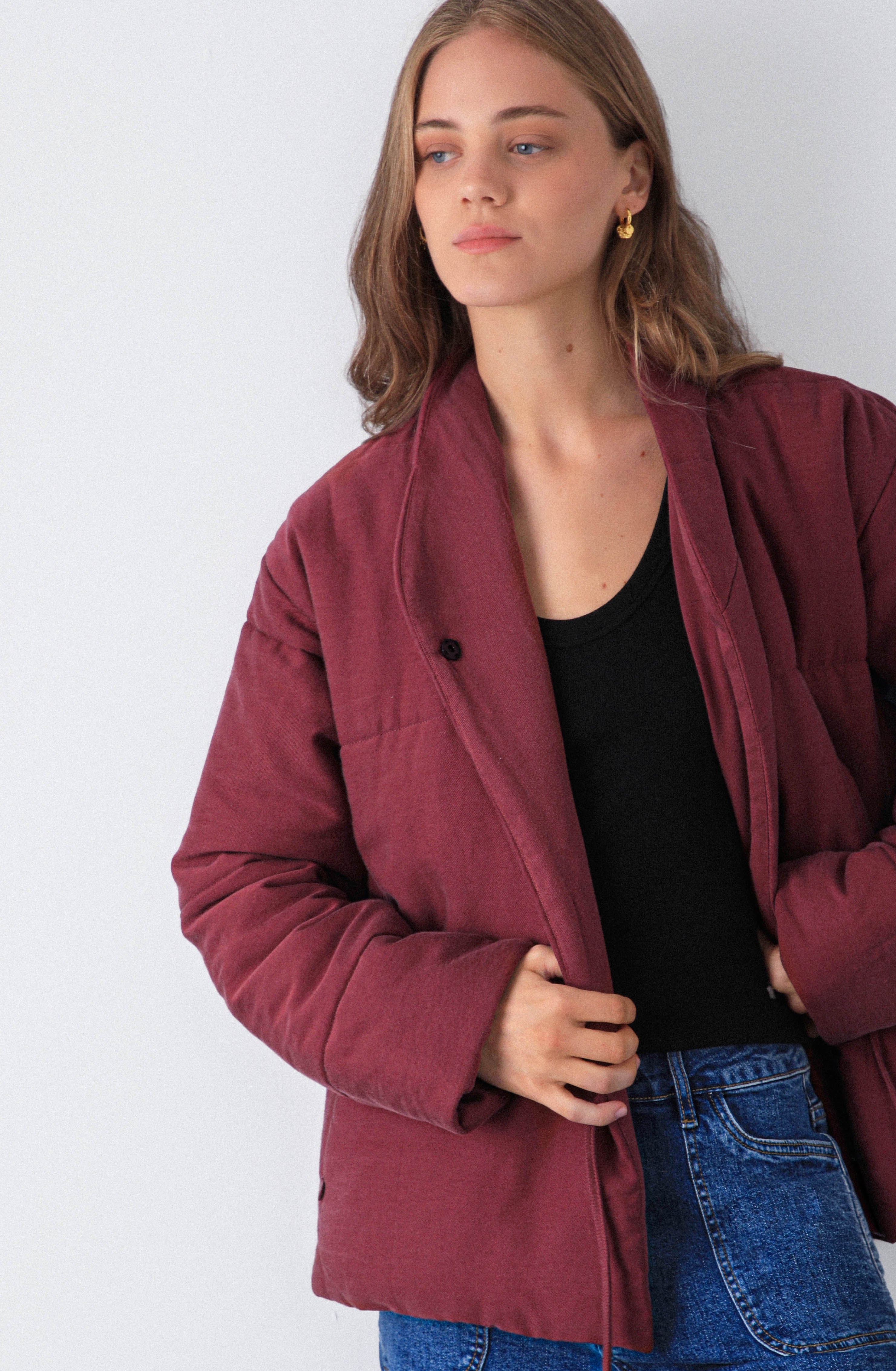 Chaqueta Lazo Cruzado Burgundy – Raindoor