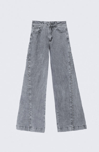 Pantalón Tachas Corte Lateral Gray