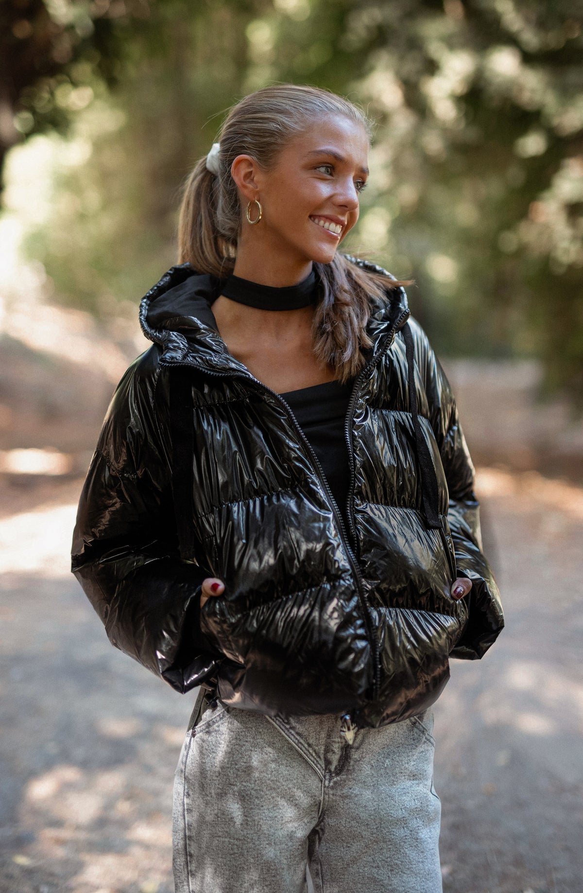 Puffer Metalizada Black