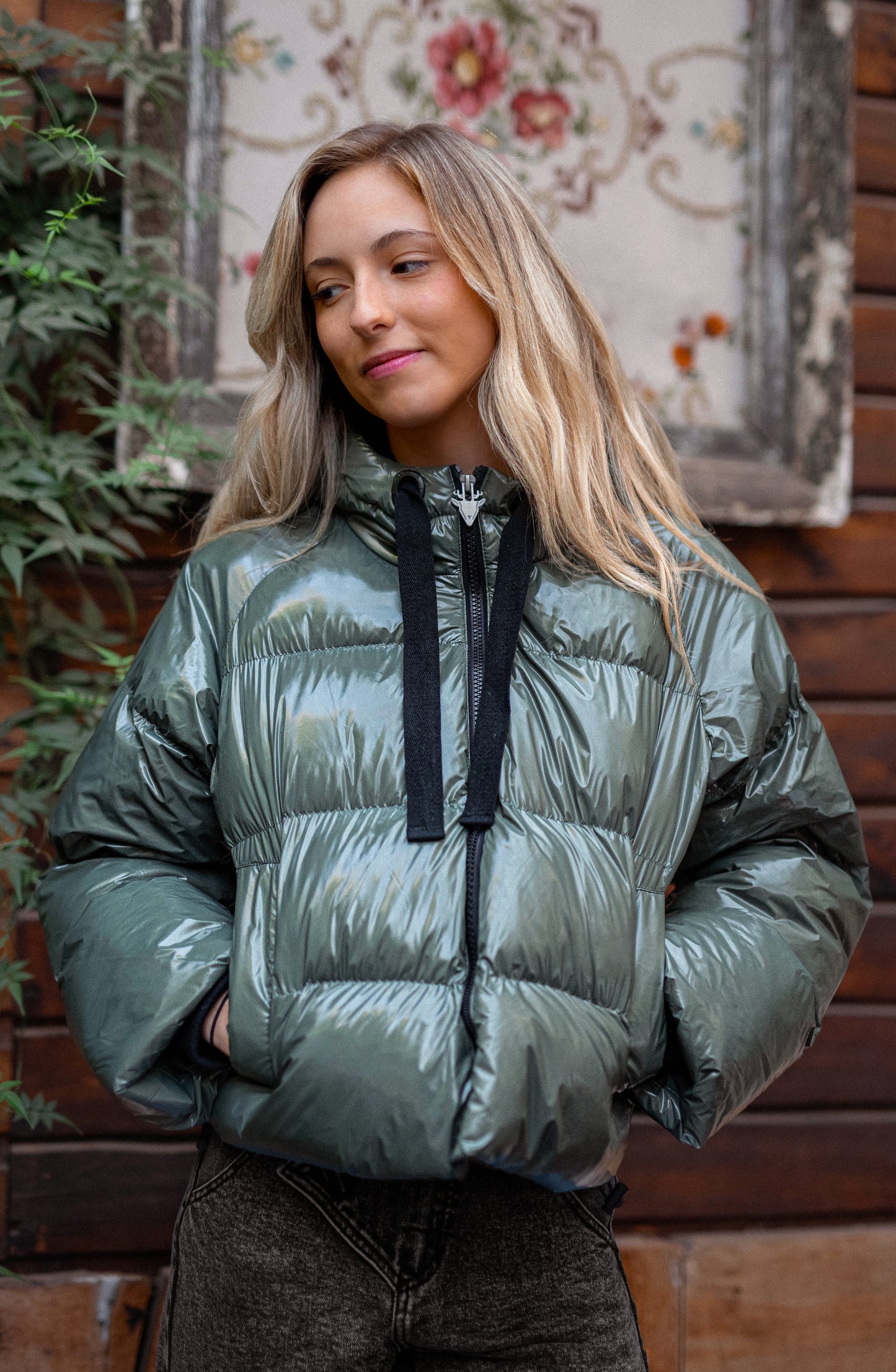 Puffer Metalizada Green