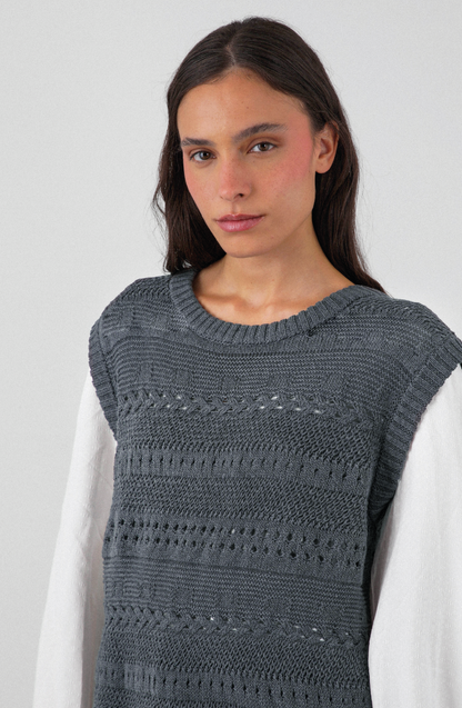Sweater Vest Trenzado Gray
