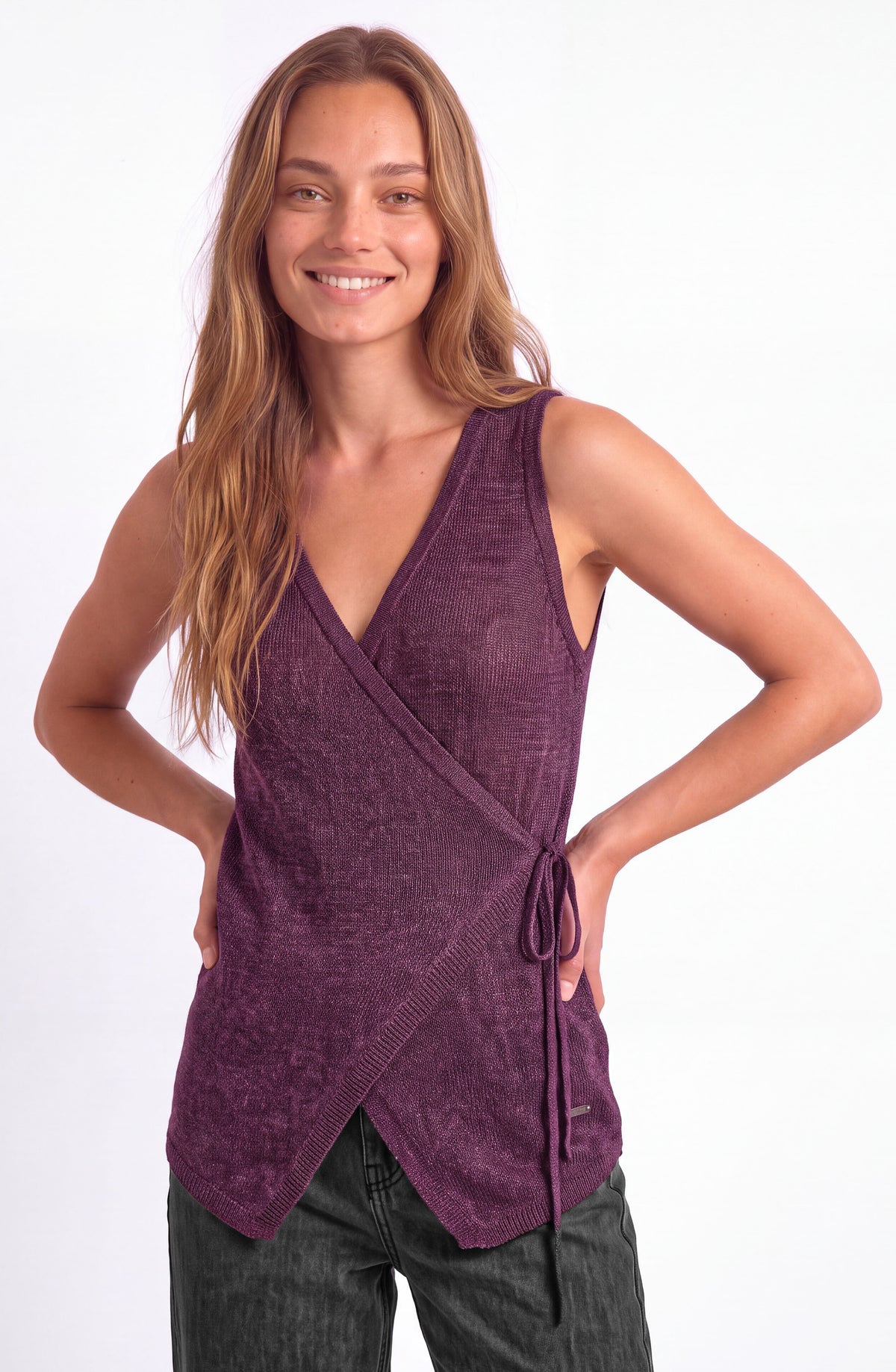 Vest Tejido Lazo Purple