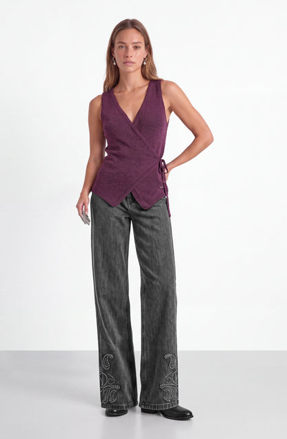 Vest Tejido Lazo Purple