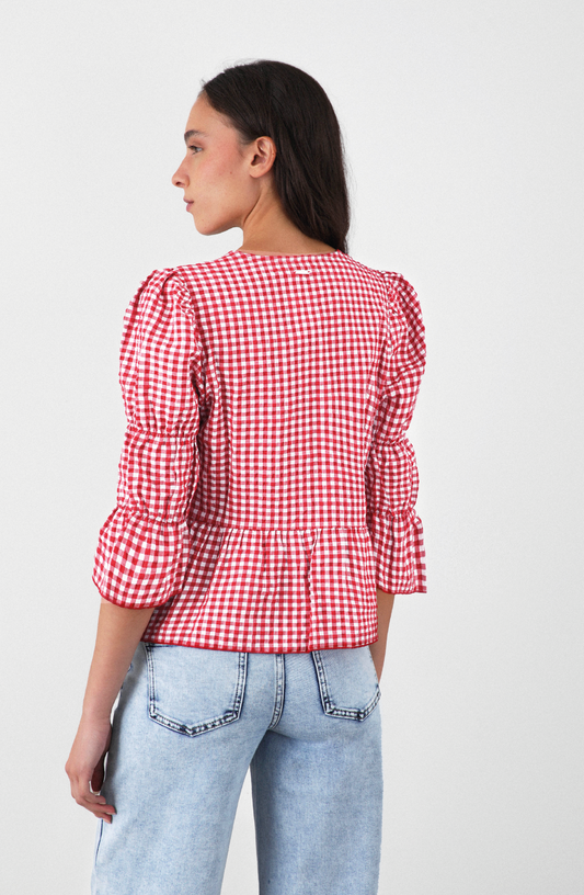 Blusa Vichy Lazos Red