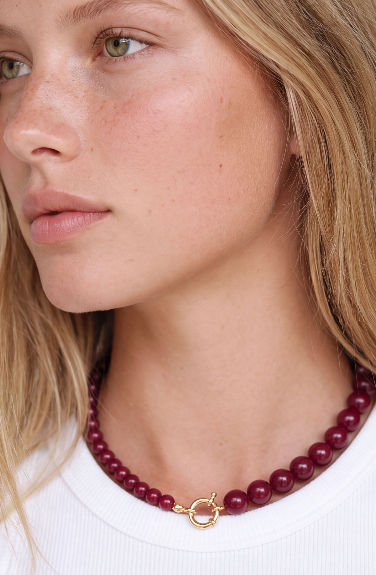 Collar Mostacillas Burgundy