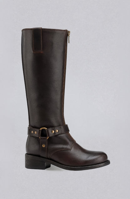 Bota Alta Zipper Brown