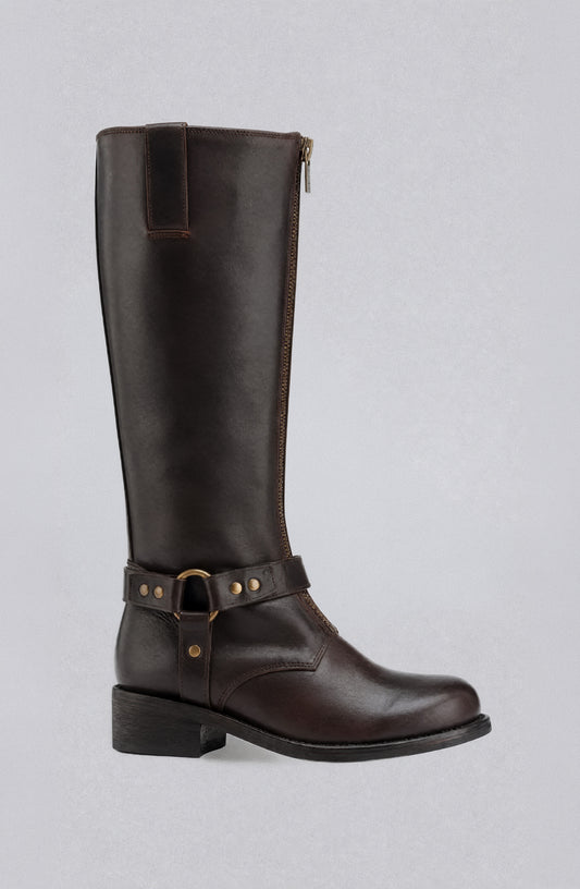 Bota Alta Zipper Brown