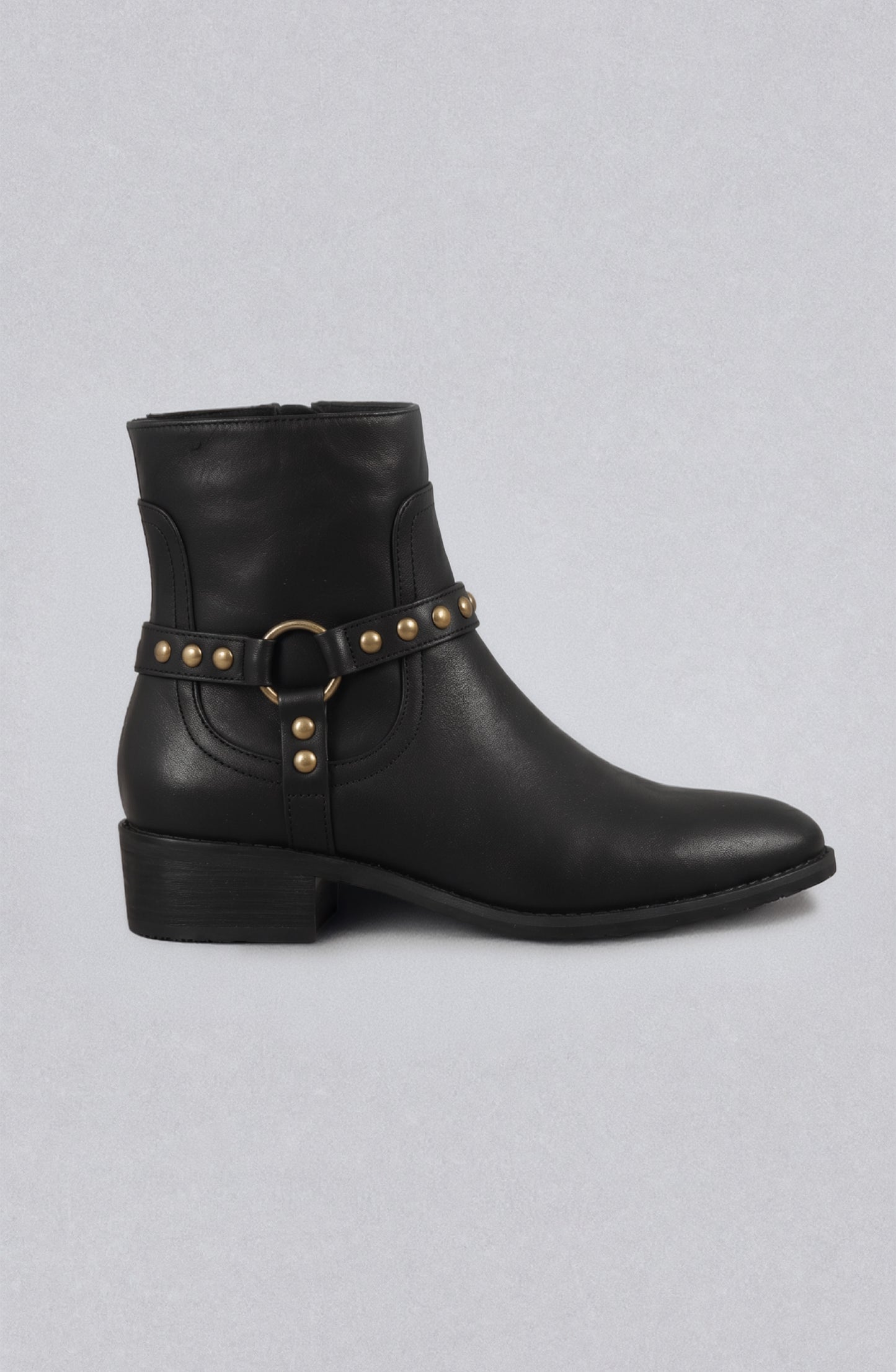 Botín Hebilla Tachas Black
