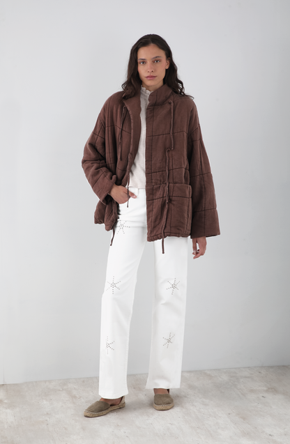 Chaqueta Acolchada Cintas Brown