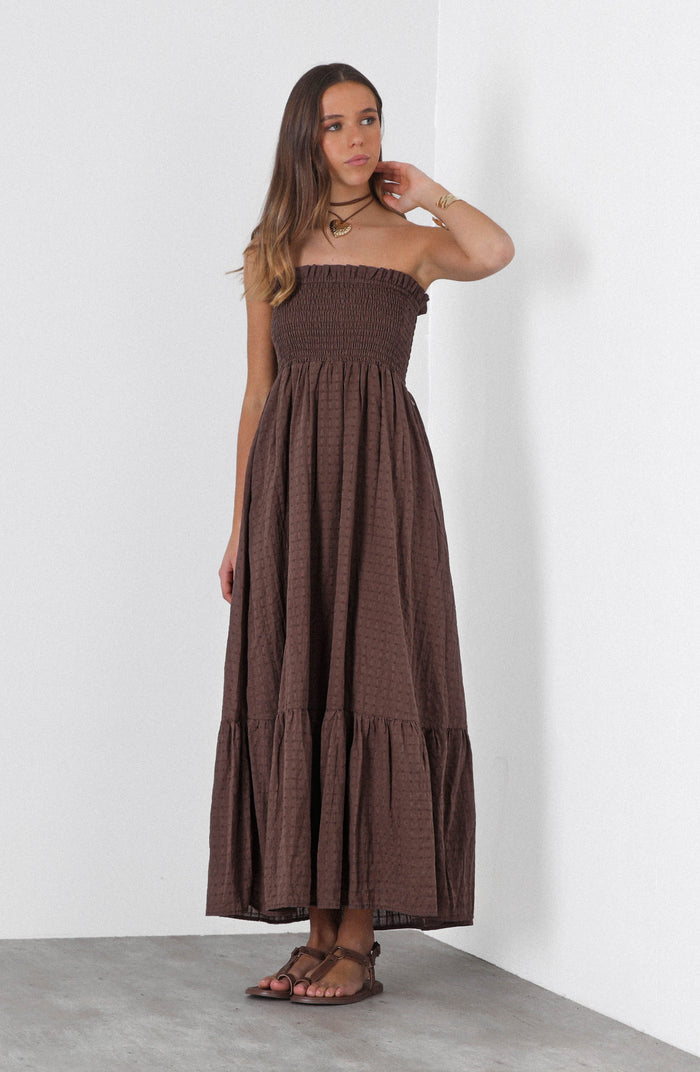 Vestido Largo Estampado Brown