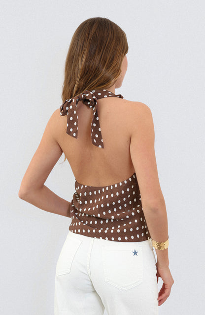 Top Polka Dot Brown