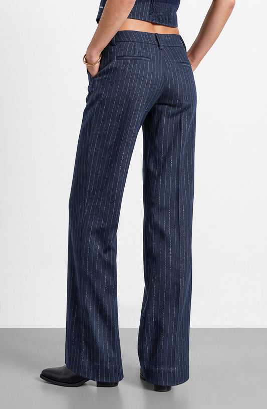 Pantalón Sastrero Raya Lurex Blue