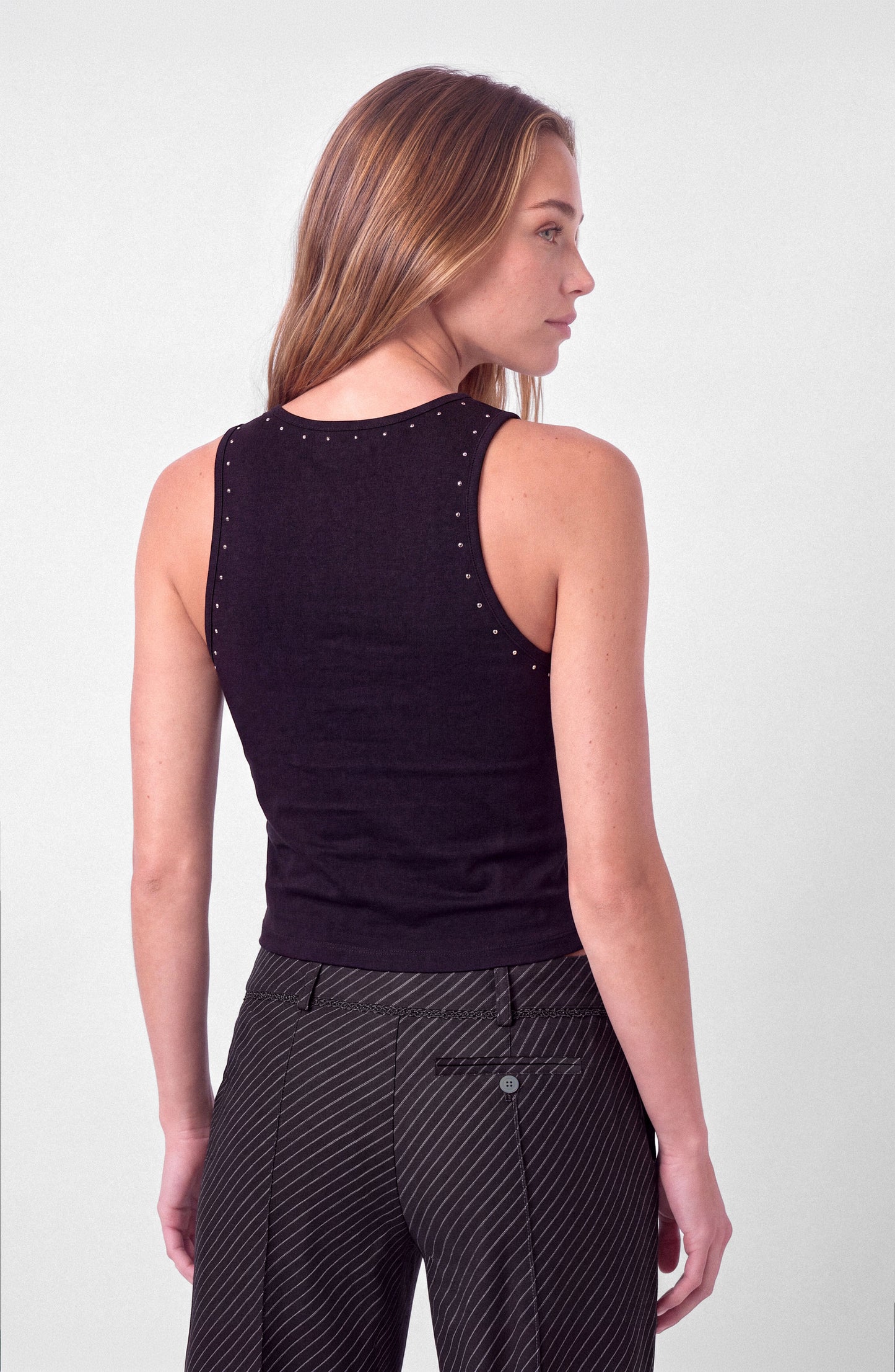 Polera Tank Tachas Black