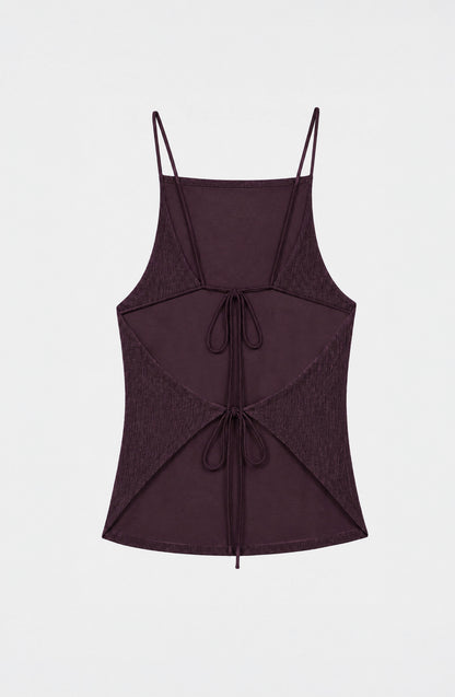 Top Drapeado Sin Espalda Burgundy