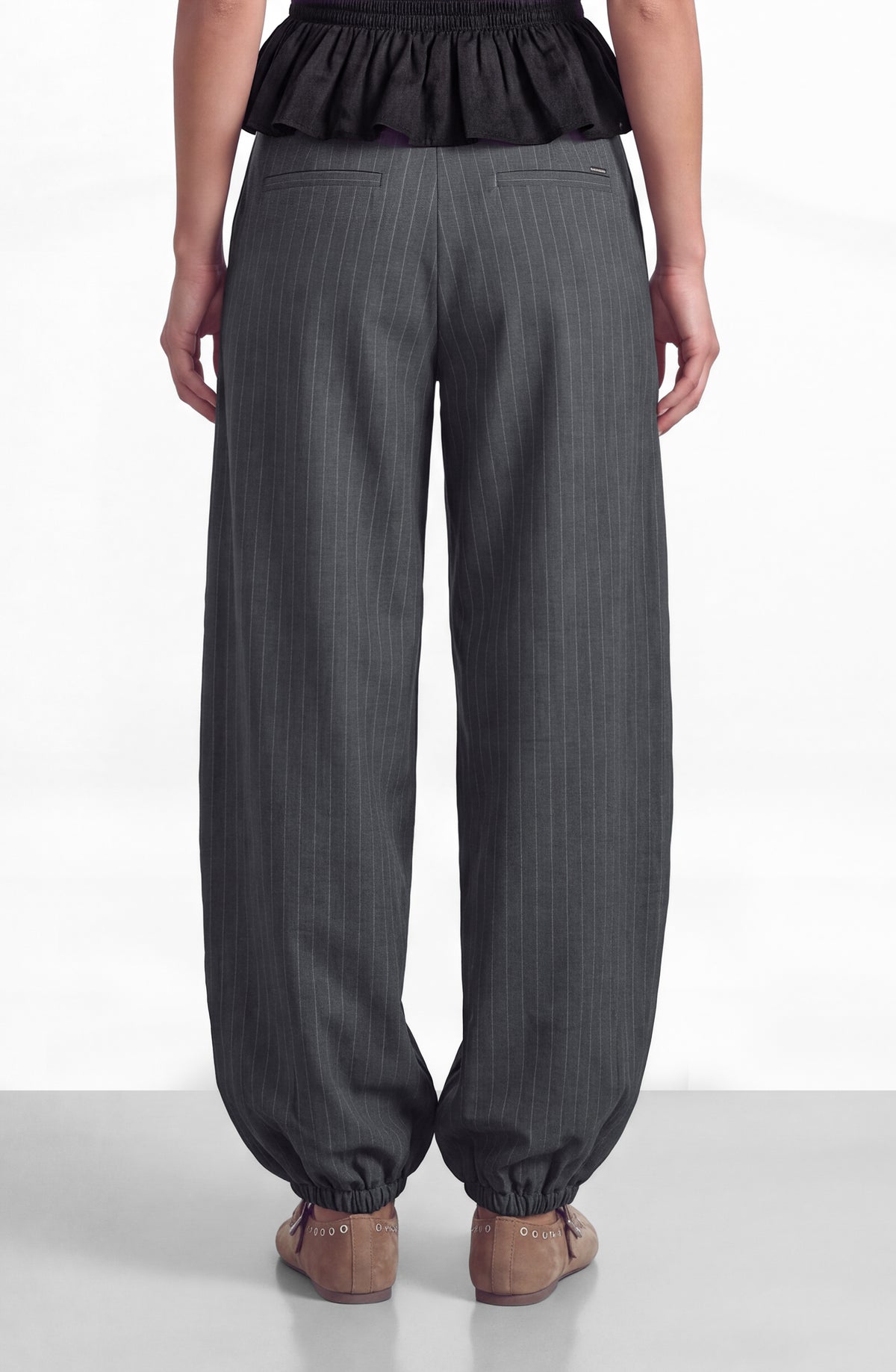 Pantalón Balloon Rayas Grey