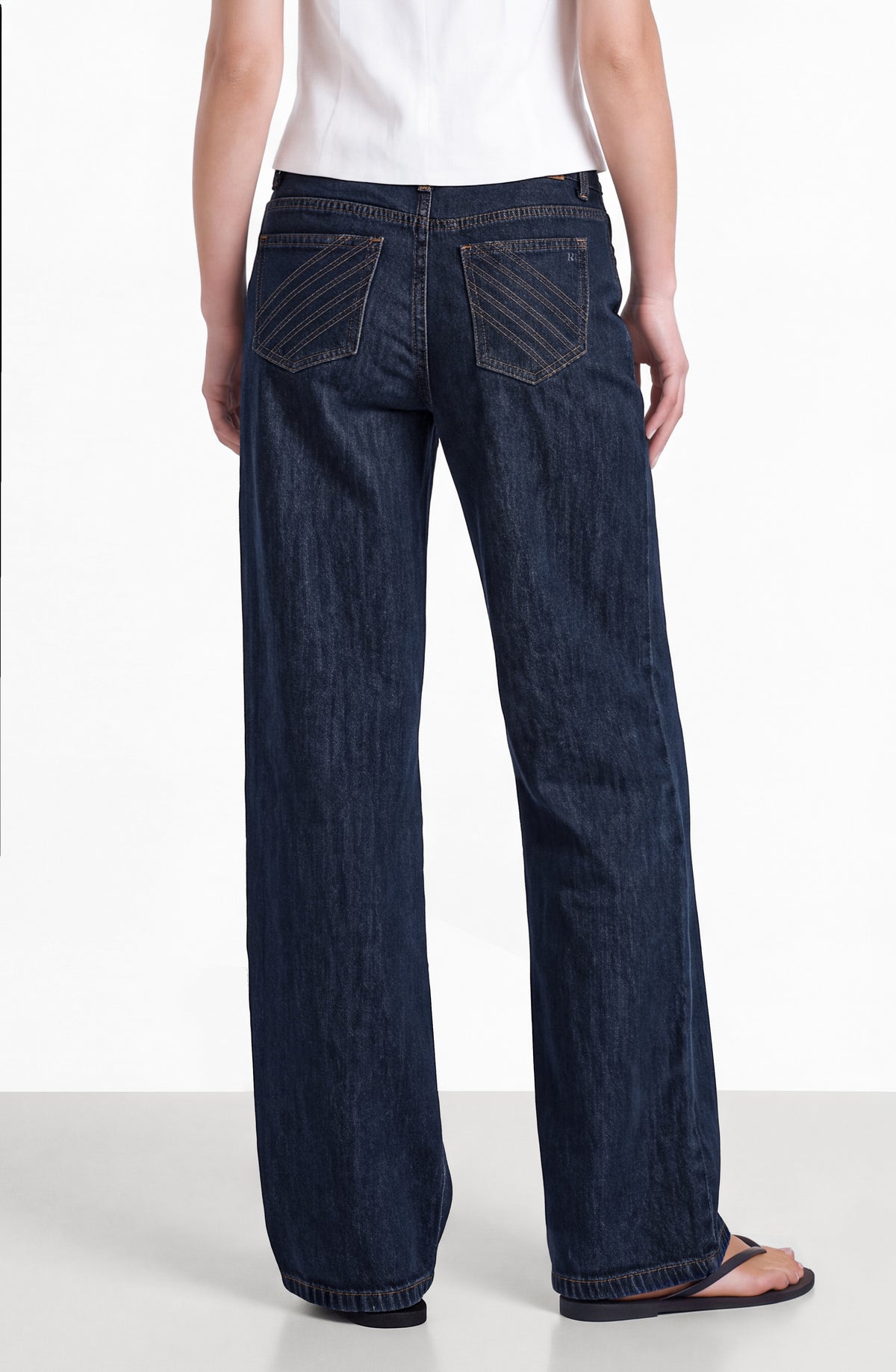 Pantalón Plisado Denim Indigo