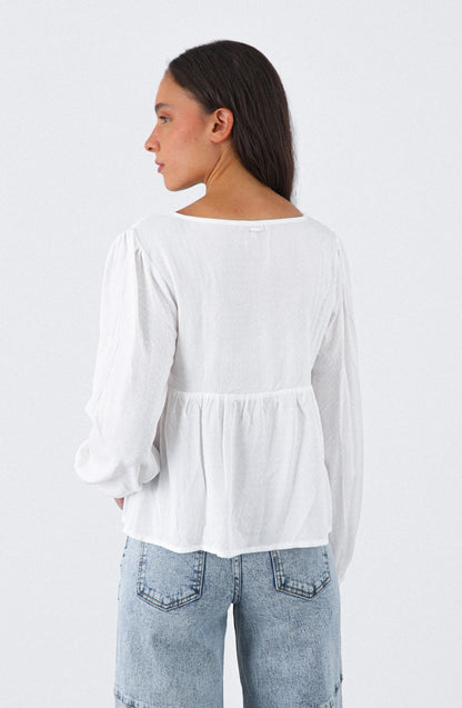 Blusa Cuello En V White
