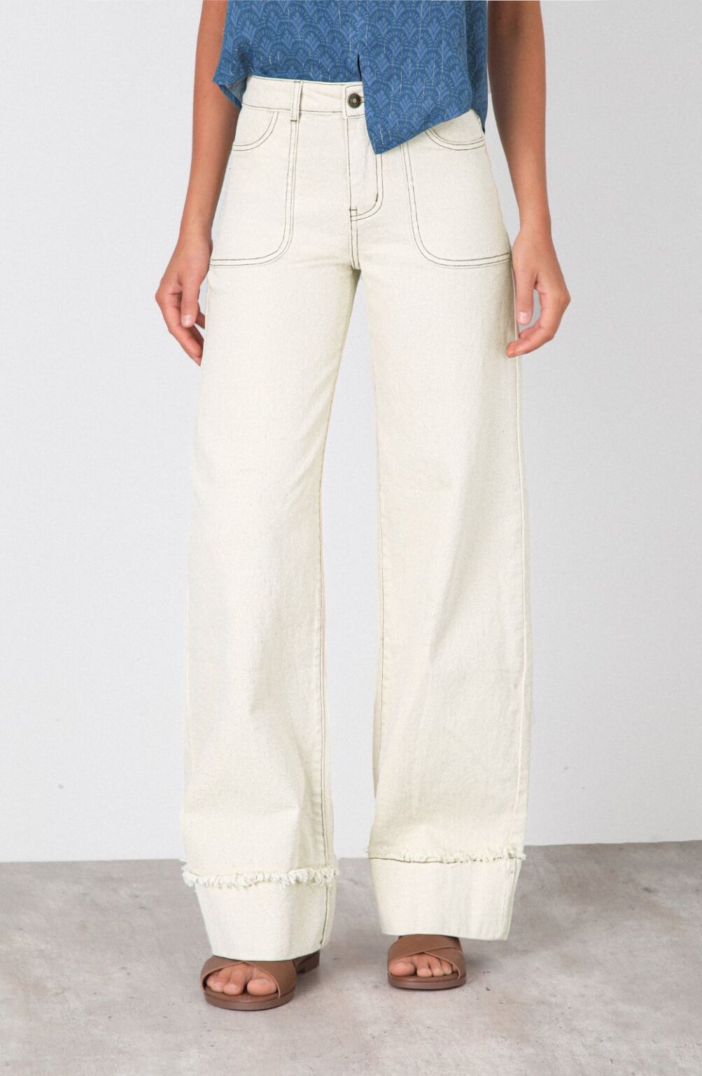 Pantalón Wide Leg Sun Ecru