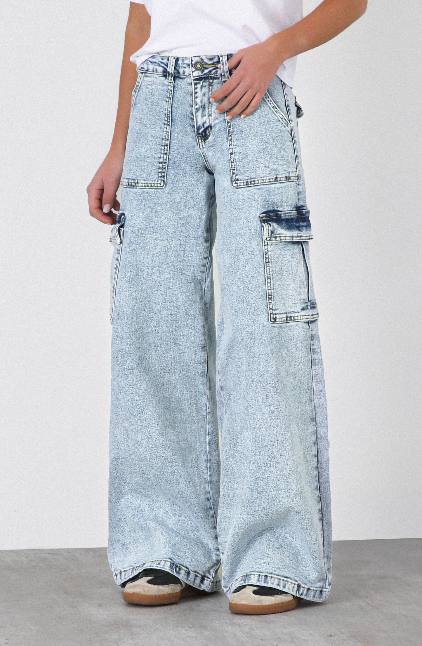 Pantalón Wide Leg Bag Blue