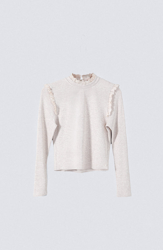 Polera Manga Larga Vuelos Beige