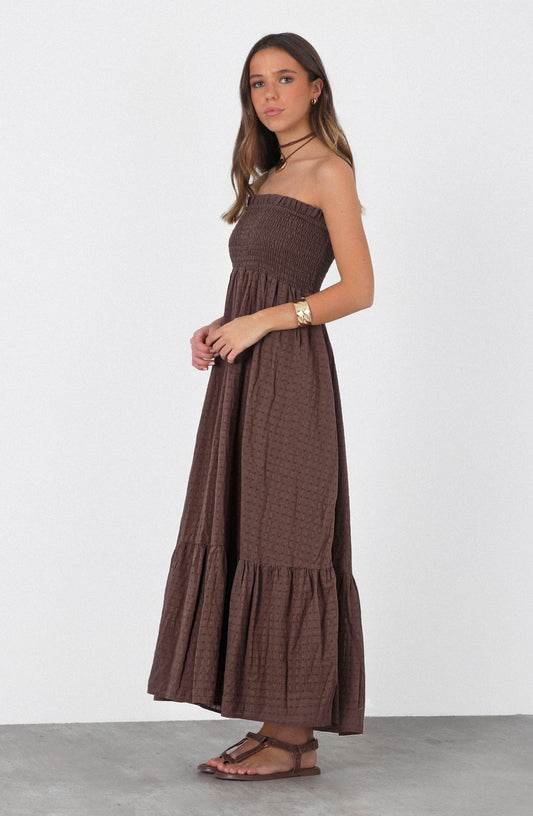 Vestido Largo Estampado Brown