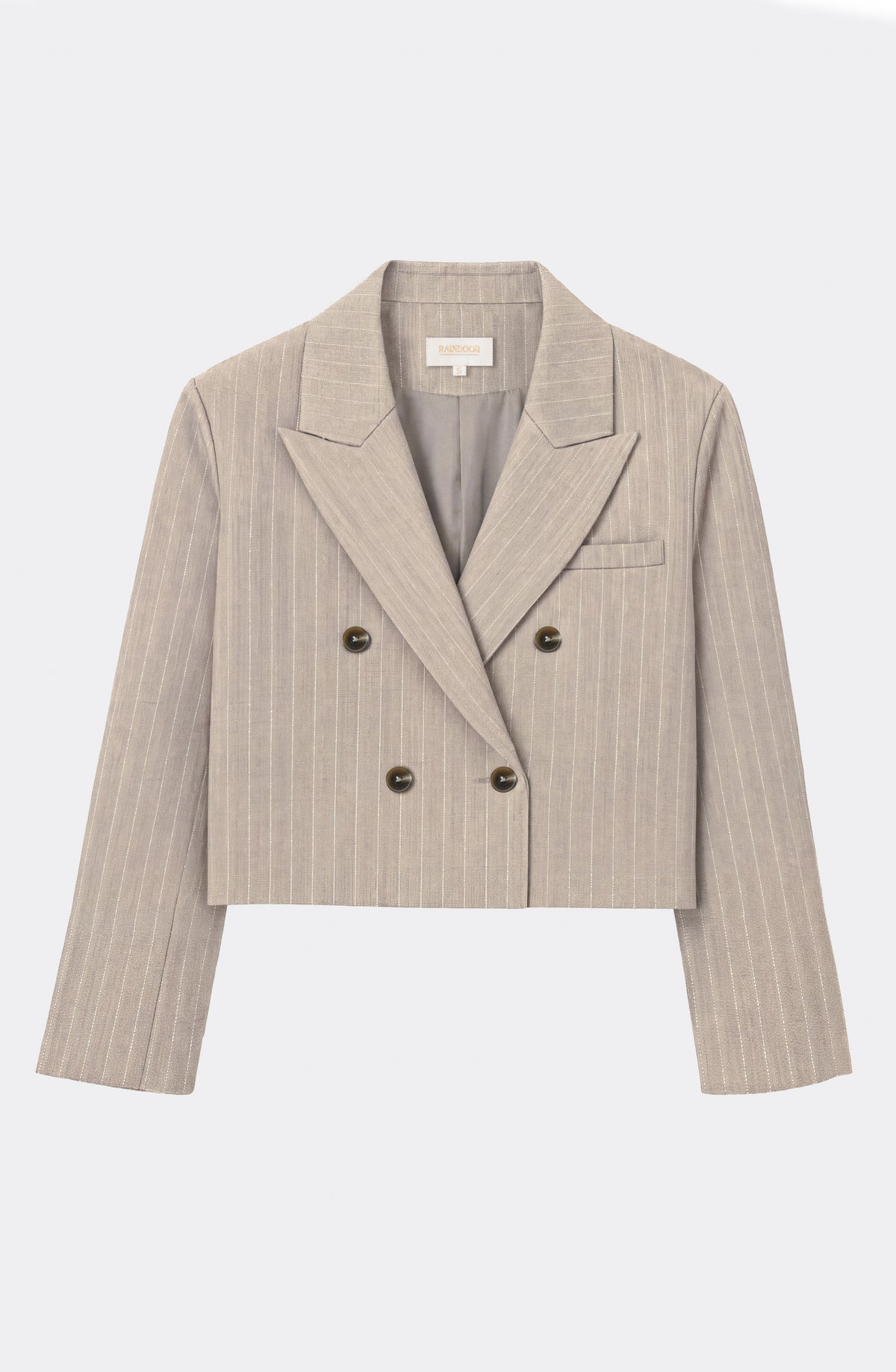 Blazer Rayas Corto Lurex Beige