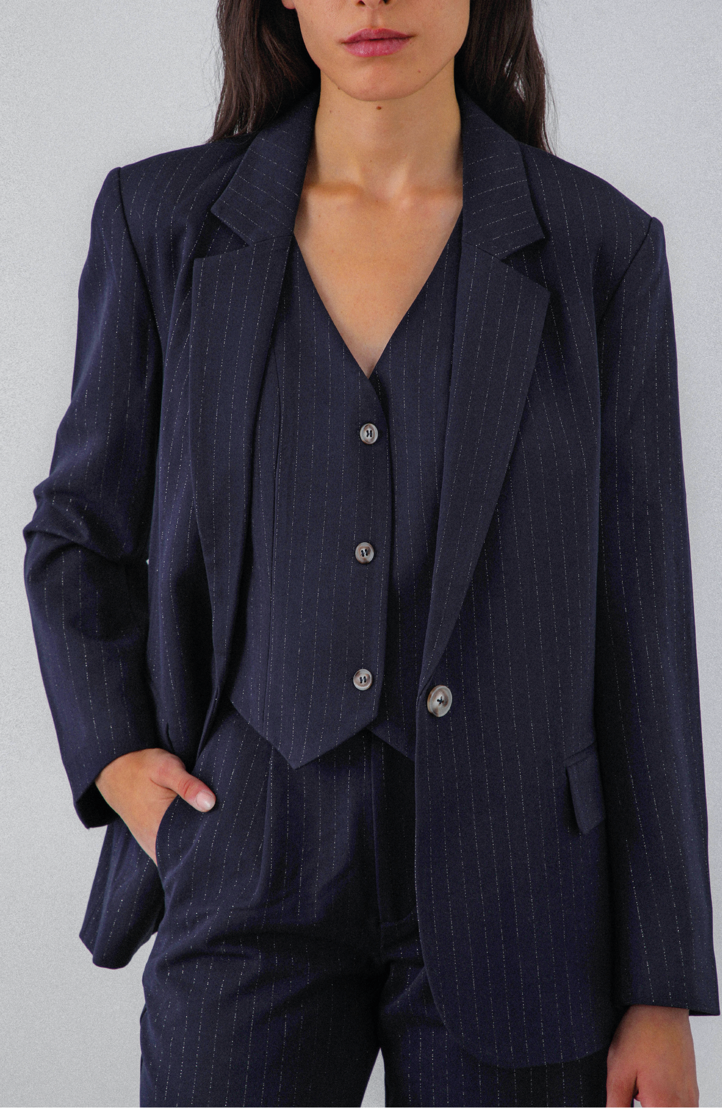 Blazer Lineas Lurex Blue